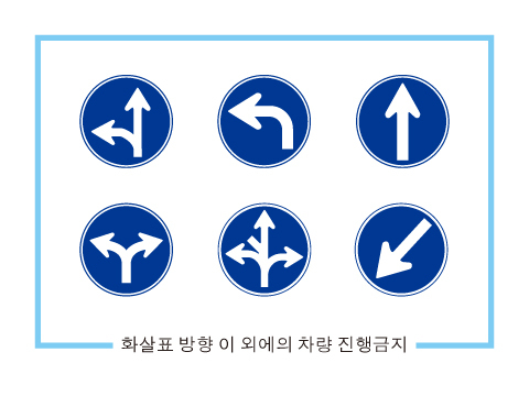 화살표 방향으로만 진행 가능한 표지판