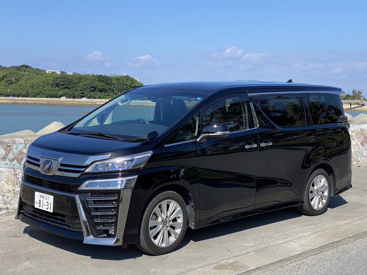 벨파이어 7인승 플립다운 모니터!1박 2일 19,800엔 2박 이후 50% 할인!